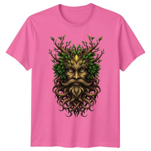 Image of Green Man T-Shirt Horror Forest Trees Nature Gothic Festival Style Men Tee L