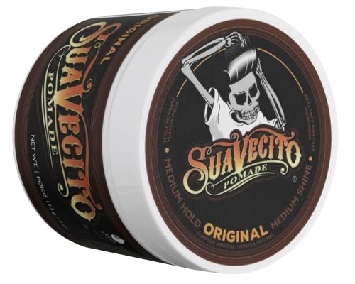Foto von Suavecito Pomade Original Hold, Medium Hold Hair Pomade For Men, Medium Shine Water Based Wax, 4oz/113g