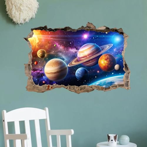 OLMIXA 3D Large Space Wall Decal 34.2"x 23" miniatura 1