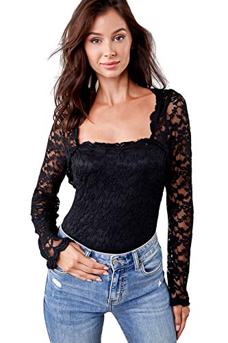 Sugar Lips womens Bodysuit,blouse Blouse, Black, Large US