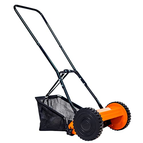 eSkde Hand Push Cylinder Lawn Mower Manual 30cm Width with Grass Collector (30cm /12')
