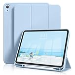 JKSML Case for iPad (A16) 11th Gen 11 Inch 2025 & iPad 10th Generation 10.9 Inch 2022, Smart Slim Tri-fold Stand Cover Soft TPU Back with Pencil Holder Support Touch ID & Auto Wake/Sleep (Sky Blue)