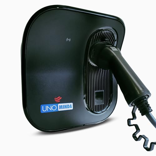 Image of Uno Minda Battery Charger for EV Car,7.4KW, 32A Adjustable Current, 230 Vac I /O Voltage, 3 Charging Modes, OCPP 1.6, Wi-Fi /Bluetooth 5.0, 5-7hrs Fast Charging, IP65 & IK10 Protection, Wall /Pole Mount