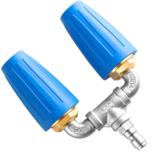 TasuoX Dual Turbo Nozzle Pressure Washer, Power Washer 360° Rotating Turbo Nozzle, Twin Turbo Nozzle Tip with 1/4