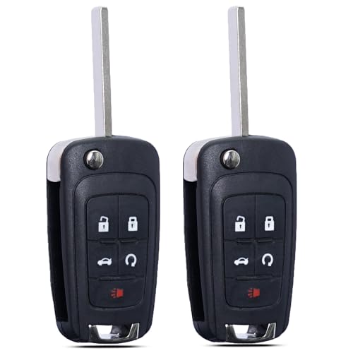 SUPALAND Key Fob Keyless Entry Fits for Chevrolet Camaro Cruze Equinox Impala Malibu Sonic Buick Lacrosse Regal Verano Encore Allure Remote Control Key Replacement 5 Button OHT01060512(Set of 2)