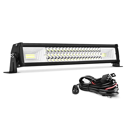 AUTOSAVER88 22 Inch LED Light Bar Triple Row with Harness Wiring 270W Flood Spot Combo Beam Driving Road Lights 24" with Mounting Bracket for Jeep Trucks Boats SUV ATV UTV Cars