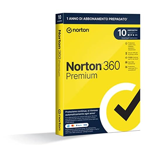 Norton 360 Premium 2024, Antivirus per 10 dispositivi, Licenza di 1 anno con rinnovo automatico, PC, Mac, tablet e smartphone