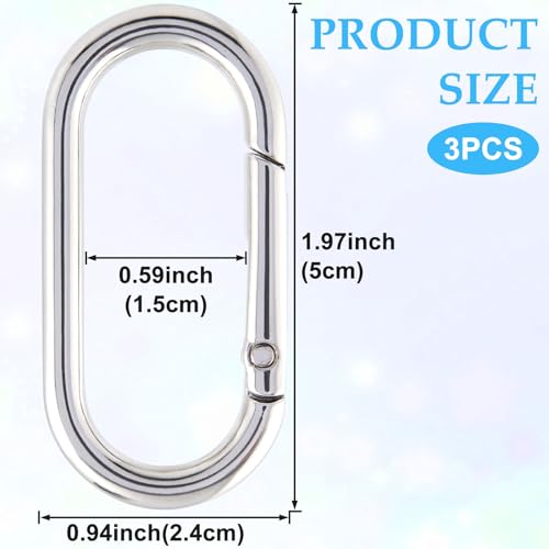 Image of Oval Spring Ring Clips, Metal Keyring Purse Clip