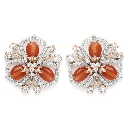 Image of Karatcart Women Green American Diamond Stud Earrings