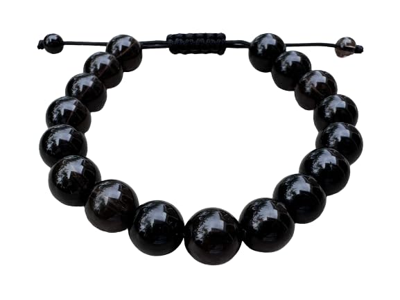 GAF TREASURESGrade A ++ Gemstone Round Bead Adjustable Bracelet 10mm, Genuine Crystal Bead Bracelet, Gift for Men & Women