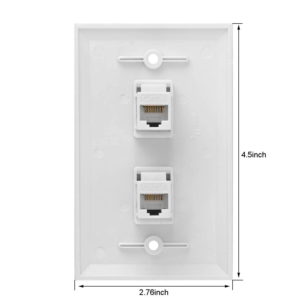 Plaque murale Ethernet 2 Cat 6. 2 Cat 6.