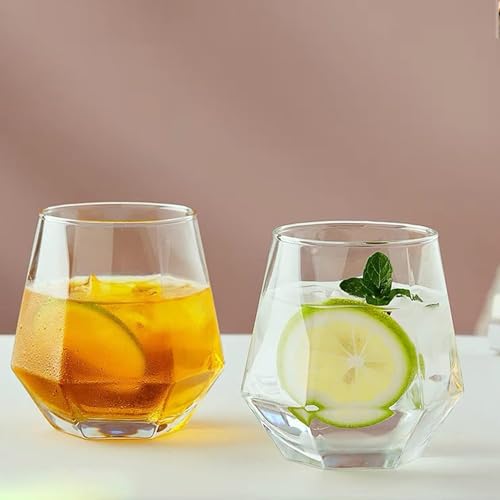 Image of bellemax 300ML Juice and Water Glass Stylish Crystal Highball Drinking Glasses, Medium Size Tumbler Glasses for Juice, Water, Milk, lassi, Cocktails and Sharbat (TR-08, 6 Count (Pack of 1))