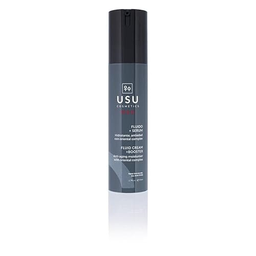 Fluido + Sérum para Hombre - 50 ml - Ayuda a Hidratar y a Revitalizar la Piel - Formulado con Oriental Complex, Frutos Rojos y Ácido Hialurónico - Apto para Todo Tipo de Pieles - USU Cosmetics Cover