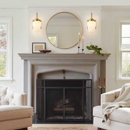 Image of Gold Wall Sconces, 1-Light Modern Sconce Wall Lighting Fixtures with Milky White Glass Shade, Brushed Wall Lamp for Living Room, Bedroom, Bathroom (Gold, 1 Pack)