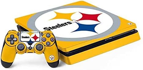 Skinit Decal Gaming Skin Compatible with PS4 Slim Bundle - Officially Licensed NFL Pittsburgh Steelers Large Logo Design