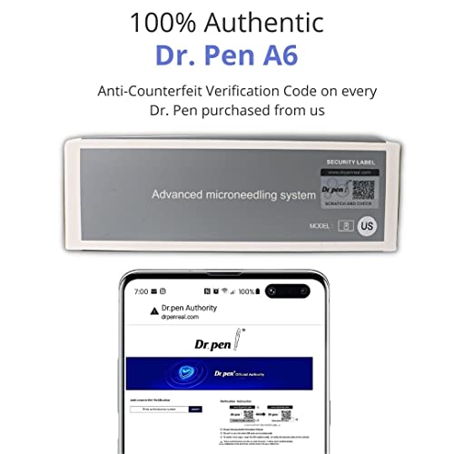 Dr. Pen Ultima A6 Professional Kit - Authentic Multi-Function Wireless Electric Beauty Pen - Skin Care Kit For Face And Body - 12Pins X2 (0.25Mm) + 36Pins X3 (0.25Mm) Cartridges #TOP4