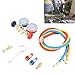 Air Conditioning Pressure Gauge R410 22 134A 3 Way AC Diagnostic Manifold Gauge Tube Set Refrigerant Charging Tool with Adjustable Hose for Automotive HVAC Maintenance