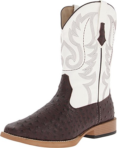 ROPER Mens Bumps Ostrich Square Toe Casual Boots Mid Calf - Brown, White - Size 10.5 D