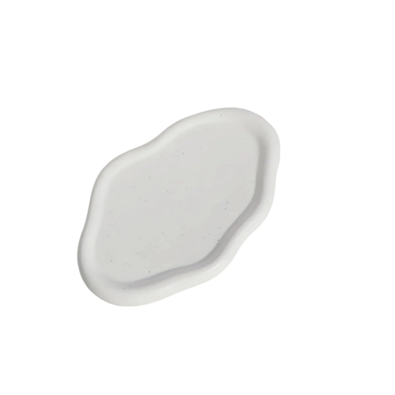Schmuckschale 3 stücke Unregelmäßige Keramik Schmuck Tablett for Display Und Schlüssel Lagerung Desktop Dekorative Ornament(White Oval Plate)