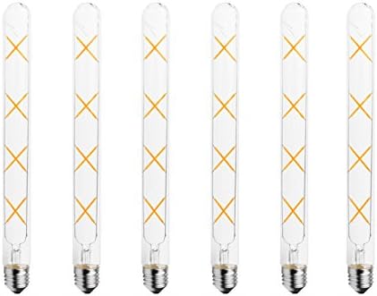 6PACK Vintage Tubular LED Filament Bulb T30 8W LED Light Bulb, E26 Base, Clear Warm White 2700K, 80W Equivalent, 110-120VAC, Non-Dimmable (8)