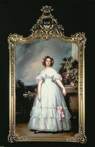 Portrait Princesse Marie Clémentine d'Orléans par Xaver Winterhalter, toile murale 60x90cm