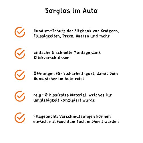 Hundedecke Rückbank Floxik für Autos Strapazierfähige Autoschutzdecke