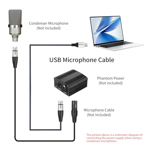 Câble XLR vers USB anti parasite de 3 mètres pour microphone et chant