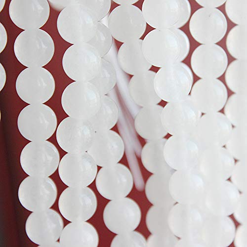 Mjdcb Beads For Energy Bracelets Yoga Bracelet Diy Bracelet Natural Stone Beads White Jade 45 Pieces, 8Mm #TOP2