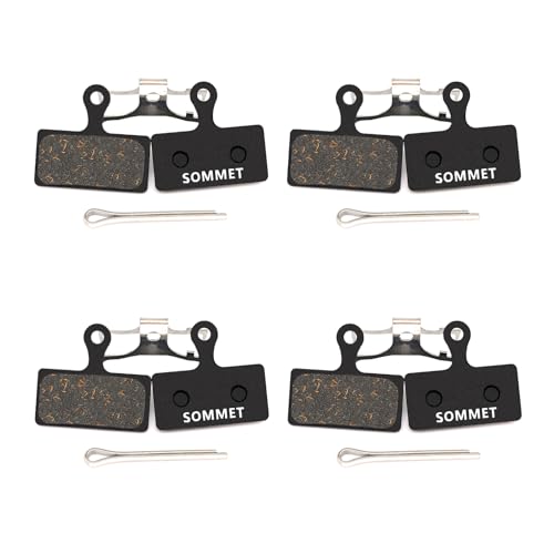 4 Pares SOMMET Pastillas Freno Disco Semi metálico para Shimano Deore M615 / SLX M666 M675 / XT M785 / XTR M960 M985 M988 / Alfine S700