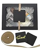 Gusisia 24 Pack Cookie Boxes with Window, Black 8' x 6' x 2.5' Backey Box for Gift Giving Cupcakes Pastry Dessert Packing Plus Tags and Linen Ribbon