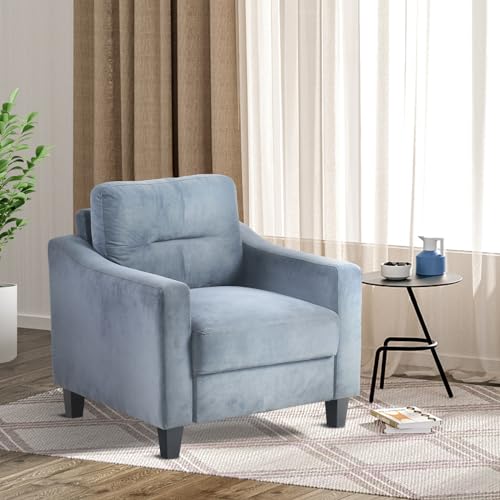 Sillón Plegable Terciopelo Gris Azul miniatura 1