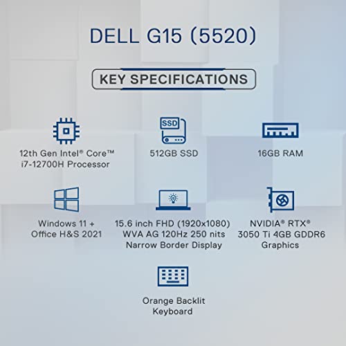 Image of (Refurbished) Dell G15 5520 Windows 11 Gaming Laptop, Intel i7-12700H, 16GB, 512Gb, NVIDIA RTX 3050 Ti (