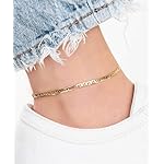 Barzel 18K Gold Plated Flat Marina Link Anklet for Women - Made In Brazil - Image 3