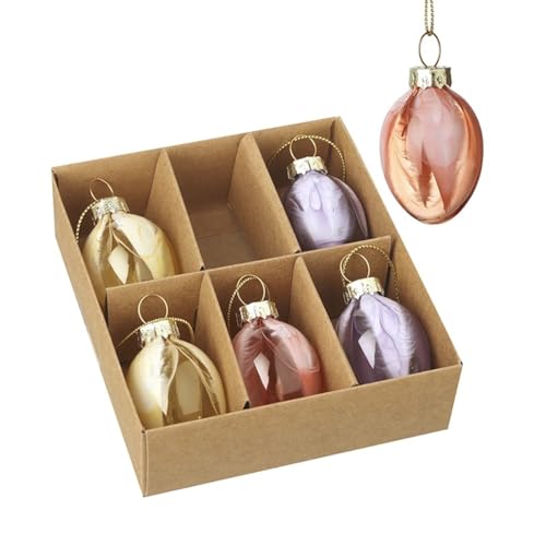 Image of Heaven Sends Set of 6 Colourful Feather Easter Egg Decorations