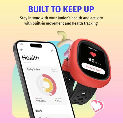 Image of Noise Junior Champ 3 Smart Watch for Kids | 3-in-1 Look with 2 Switchable Bumpers, in-Built Learning Hub, Habit Builder, Exam & School Mode, SOS, 100+ Cloud Faces, Parental Control (Black Blaze)