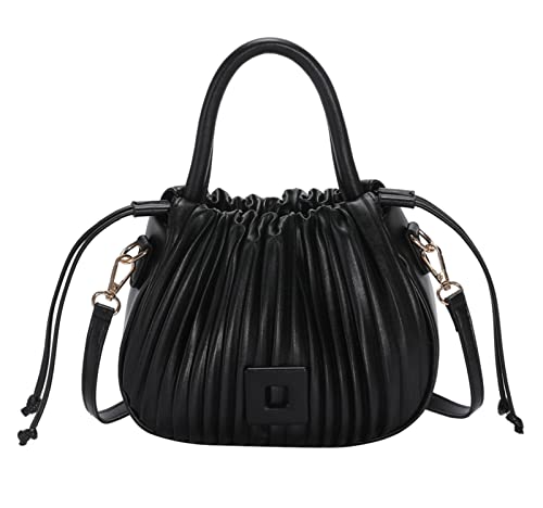 Elda Ruched Bucket Bags And Purses For Women Drawstring Purse Mini Handbag Crossbody Shoulder Hobo Bag #TOP23