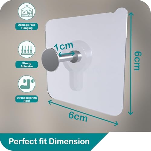 Image of Photo Frame Hooks for Wall, 9 Pieces, Self Adhesive Heavy Duty Hooks, No Drilling Required, Transparent