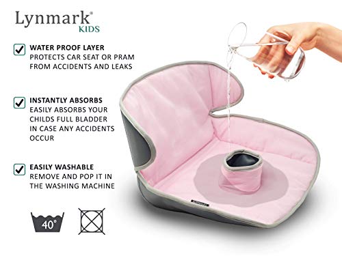 Piddle Pads - Baby & Toddler Car Seat Protector for Potty Training | Cover from Spillages, Nappy Leaks & Toilet Training | Fits All Carseat & Buggy, Age: 6m-4 Years Old | Keeps seat Clean & Dry! Pink - Thumbnail 4