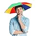 Umbrella Hat, 2 Pack Colorful Party Hats Hands Free Umbrella, Adjustable Fits All Age Kids Adults for Beach Fishing Gardening (Watermelon Red)