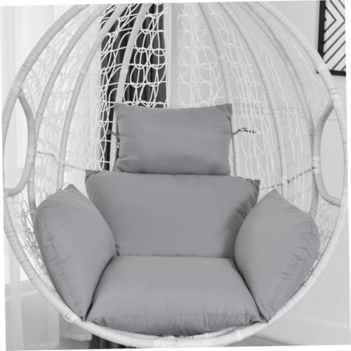 Stuhlkissenbezüge, 1 Set, farbecht, waschbar, Polyester-Kissenbezüge mit Reißverschluss und Bindeband für Hängesessel/Eierstuhl/Schaukelstuhl, grau, Hängesesselkissen, Eierstuhlkissen, Schaukelst
