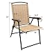 Devoko Patio Folding Chair Deck Sling Chair Camping Garden Pool Beach Using Chairs Space Saving Set of 2 (Beige)