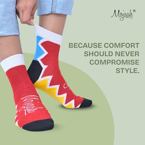 Image of Essentials Unisex Cotton Ankle Socks for Men & Women, Breathable Moisture Wicking Sports Socks, Ultra Soft Summer Athletic Socks, Striped & Geometric Multicolor