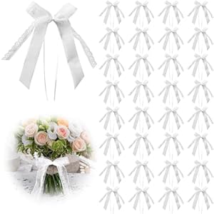 LOHOM 30 Stück Autoschleifen Hochzeit Weiß