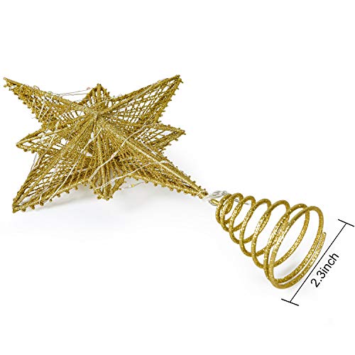 YQing 33.7cm LED Puntale Albero Natale Glitterato