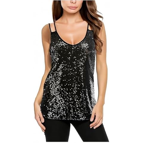 SamHeng Women's Sequin Tank Top for Parties Cover