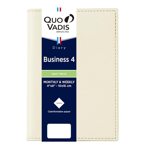クオバディス 手帳 【2025年4月始まり】ダイアリー『ビジネス4/クラブ』 (週間バーチカル・A6変型サイズ 10×15cm) クリーム QUOVADIS qv66302bg