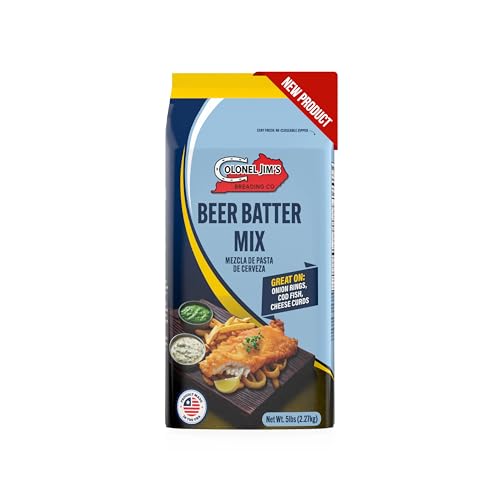Colonel Jim's Beer Batter Mix, 5 lb Bags - Classic Coating for Fi...