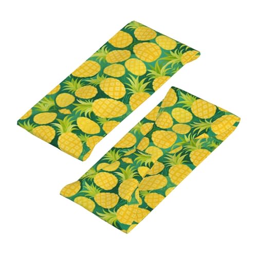 Boys Girls Hawaiian Tropical Pineapple Art Sports Sweat Band Multi Style Lovely Head Ribbon Headdress for Sports Athletic Spa4