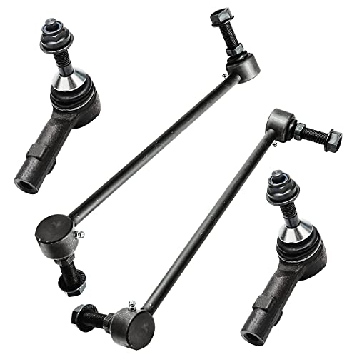 Image of Detroit Axle - Front Struts Kit for 2010 2011 2012 Ford Flex [Naturally Aspirated] 2 Ready Suspension Struts w /Coil Spring Assembly 2 Sway Bar Links 2 Outer Tie Rods Replacement