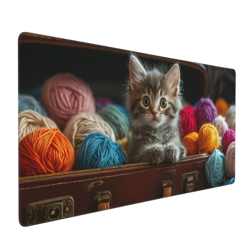 Alfombrilla Ratón n XXL 500x250x3 mm, Mouse Pad Gatos Alfombrilla Escritorio con Superficie Suave y Base de Goma Antideslizante, Gaming Mousepad Mejora La Precisión y La Velocidad H-696